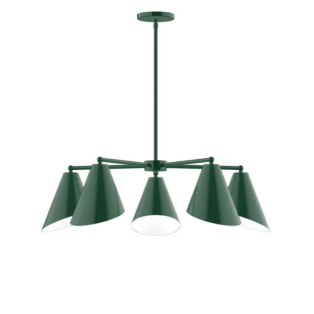 5-Light J-Series Chandelier, Forest Green - CHC415-42