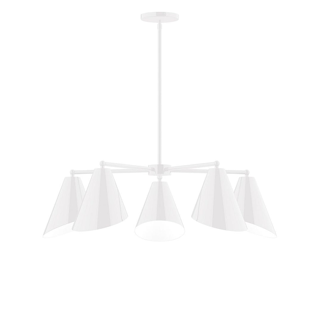 5-Light J-Series Chandelier, White - CHC415-44