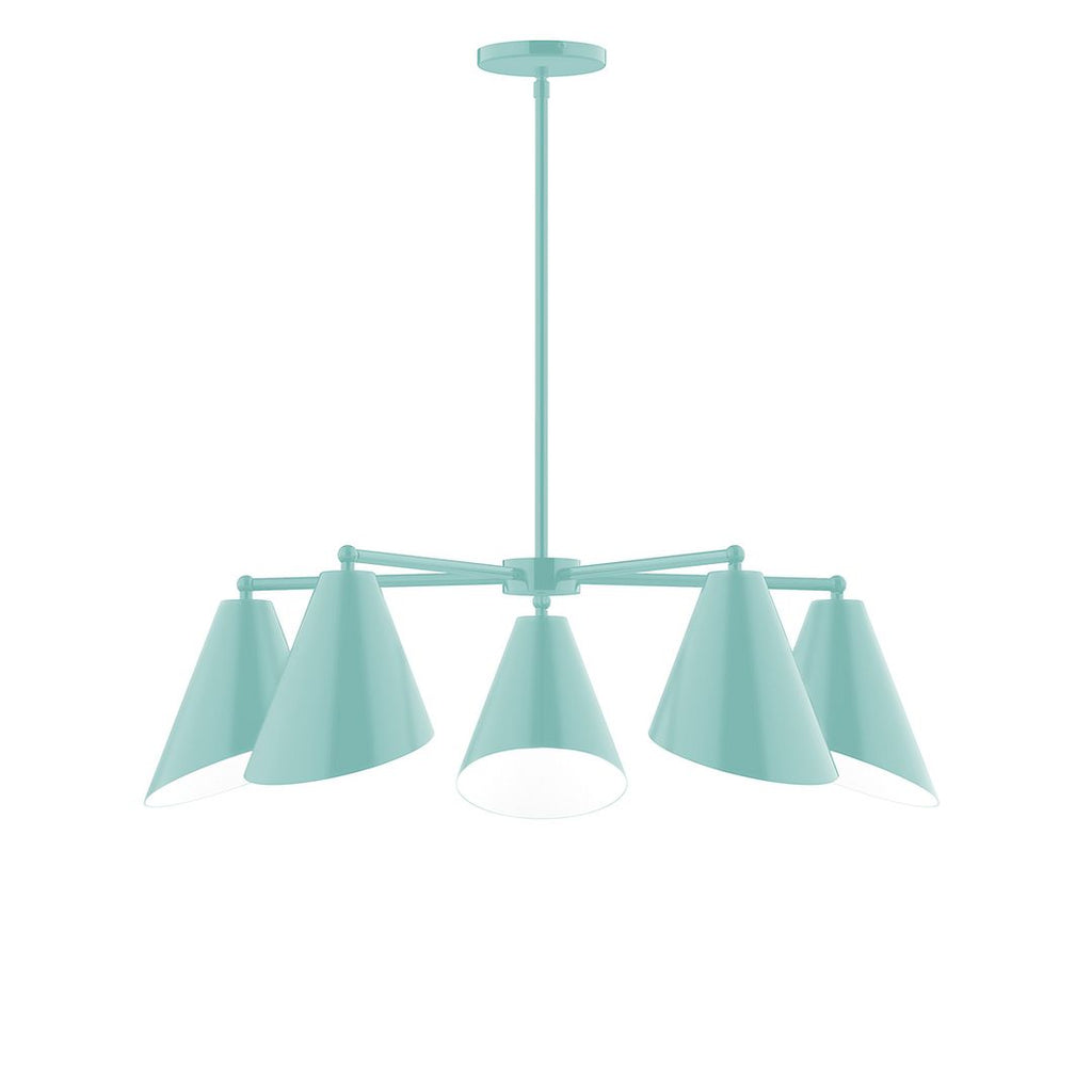 5-Light J-Series Chandelier, Sea Green - CHC415-48