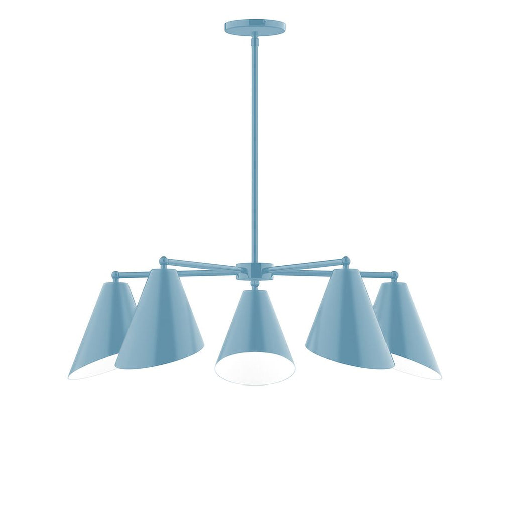 5-Light J-Series Chandelier, Light Blue - CHC415-54