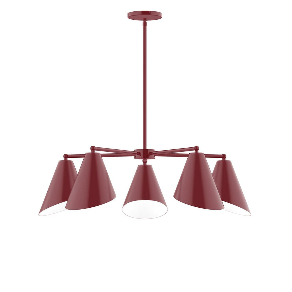 5-Light J-Series Chandelier, Barn Red - CHC415-55