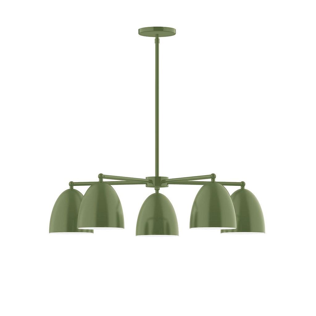 5-Light J-Series Chandelier, Fern Green - CHC417-22