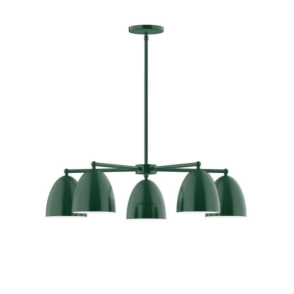 5-Light J-Series Chandelier, Forest Green - CHC417-42