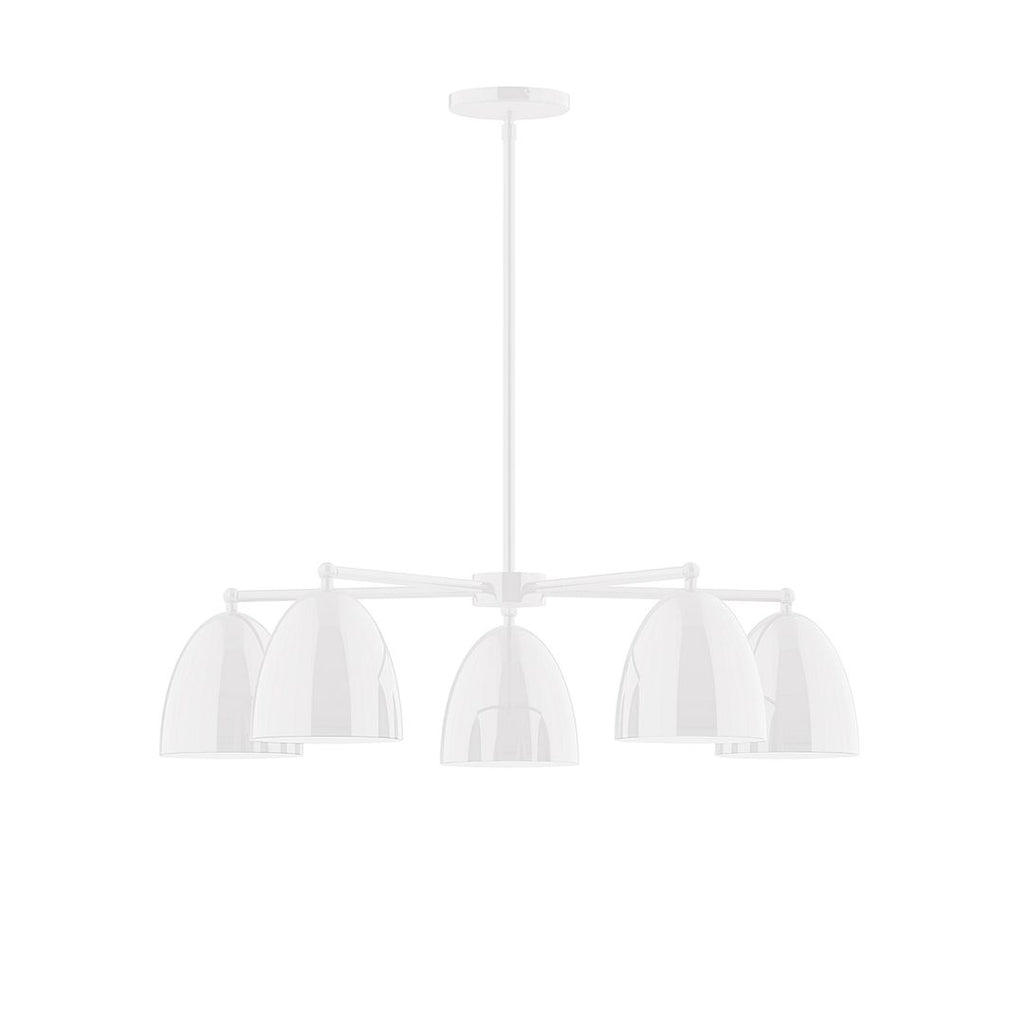 5-Light J-Series Chandelier, White - CHC417-44