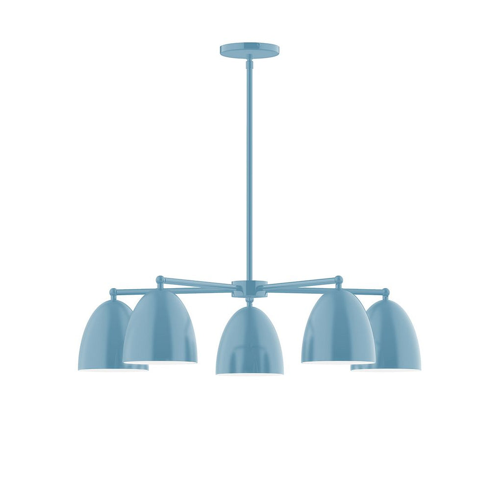 5-Light J-Series Chandelier, Light Blue - CHC417-54