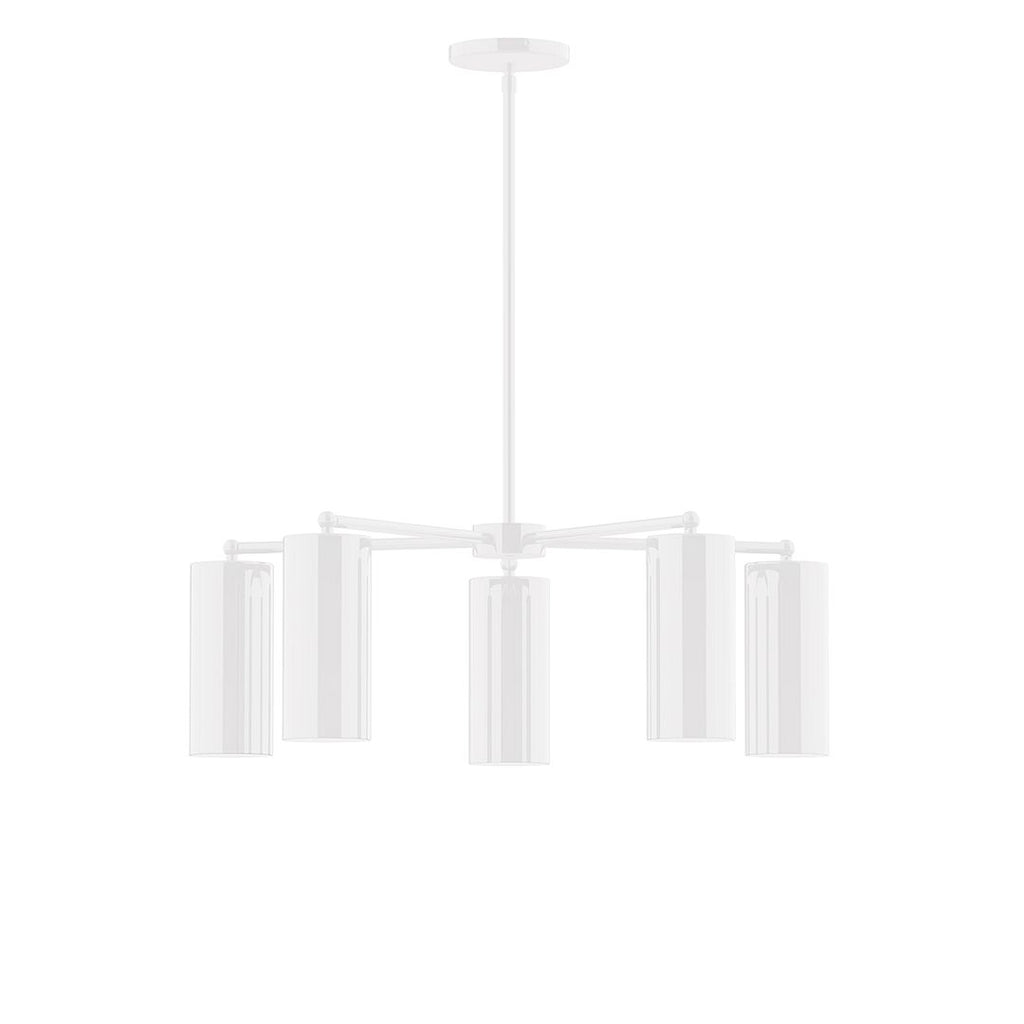 5-Light J-Series Chandelier, White - CHC418-44