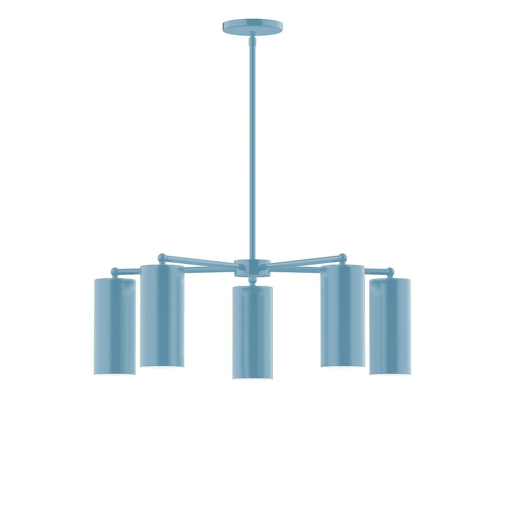 5-Light J-Series Chandelier, Light Blue - CHC418-54