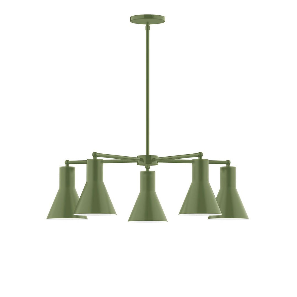 5-Light J-Series Chandelier, Fern Green - CHC436-22