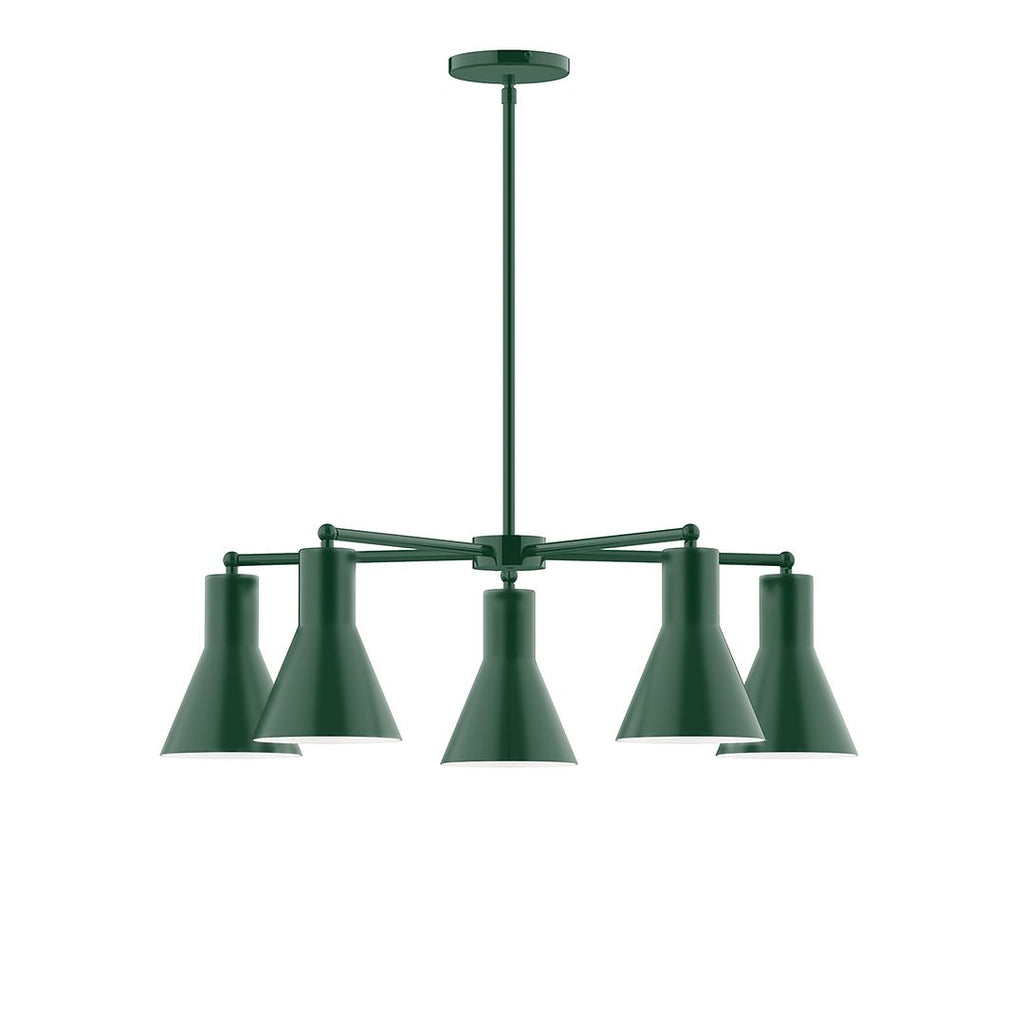 5-Light J-Series Chandelier, Forest Green - CHC436-42