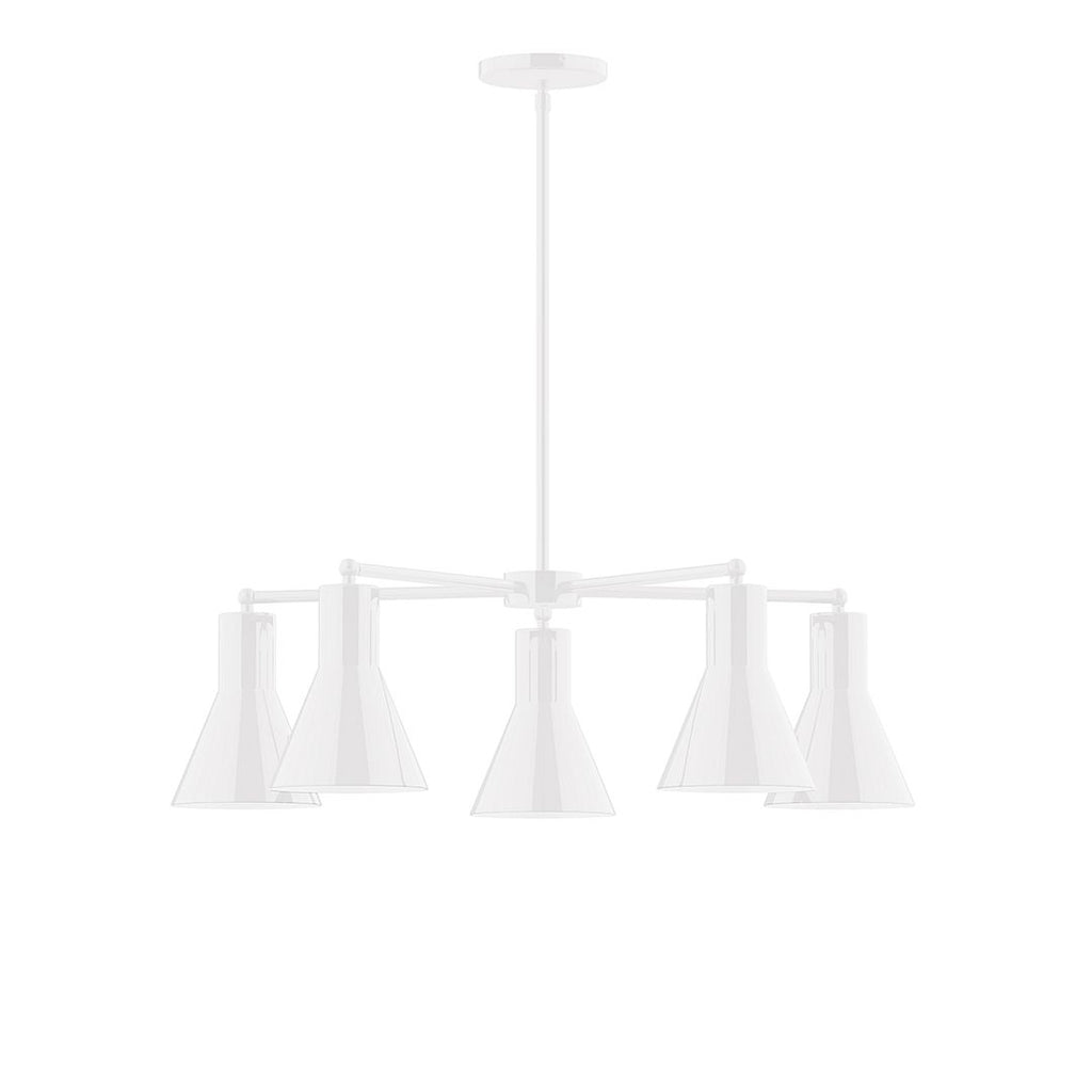 5-Light J-Series Chandelier, White - CHC436-44