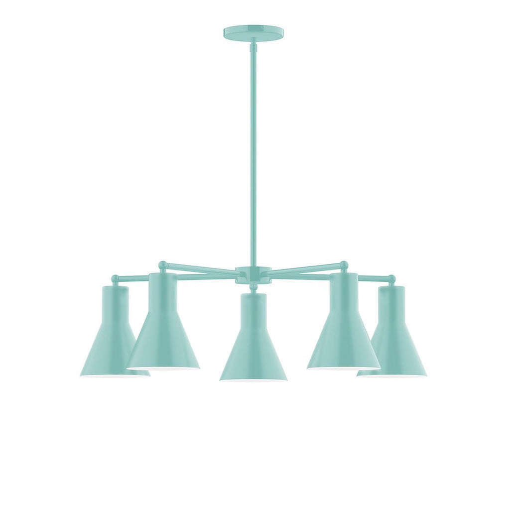 5-Light J-Series Chandelier, Sea Green - CHC436-48