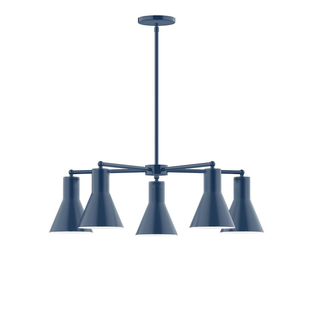 5-Light J-Series Chandelier, Navy - CHC436-50