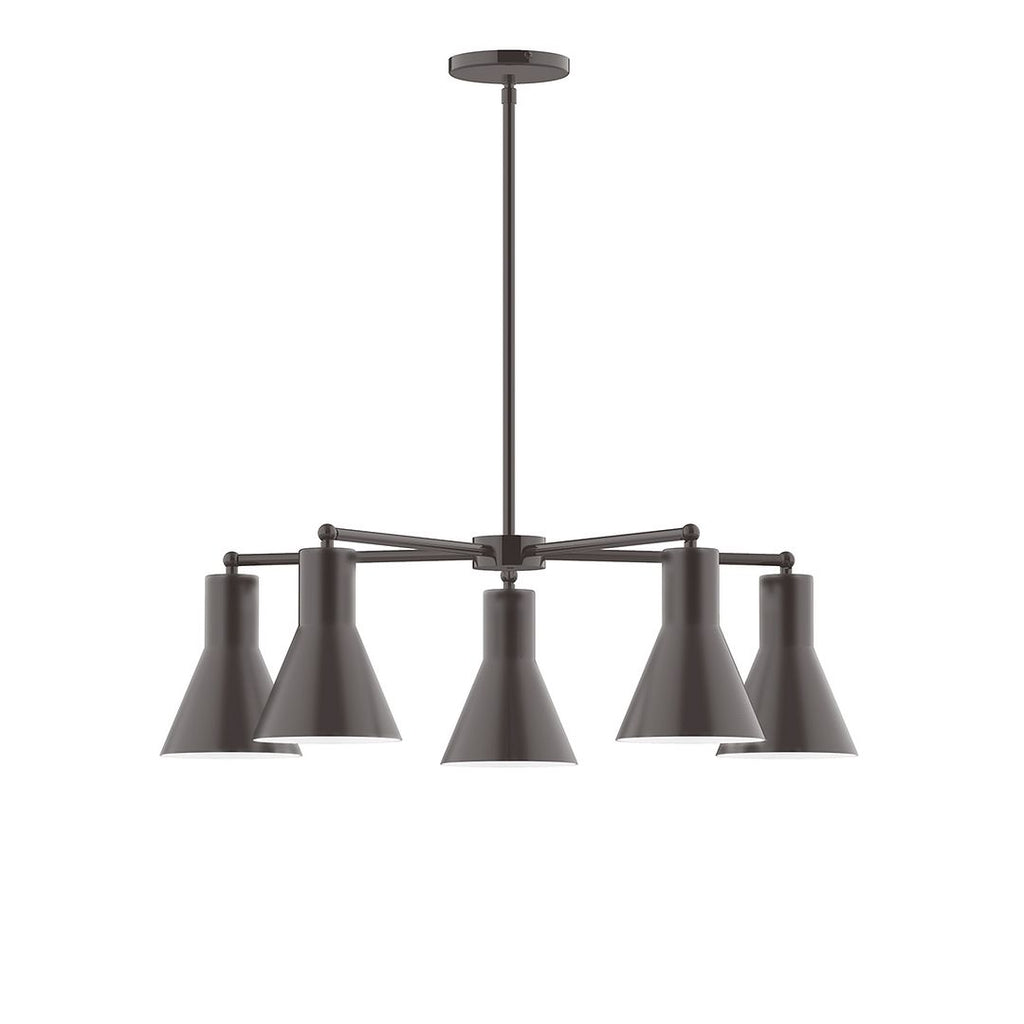 5-Light J-Series Chandelier, Architectural Bronze - CHC436-51