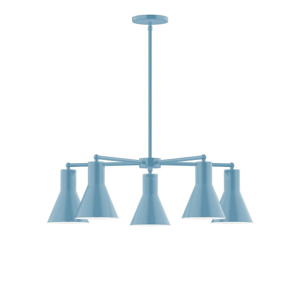 5-Light J-Series Chandelier, Light Blue - CHC436-54