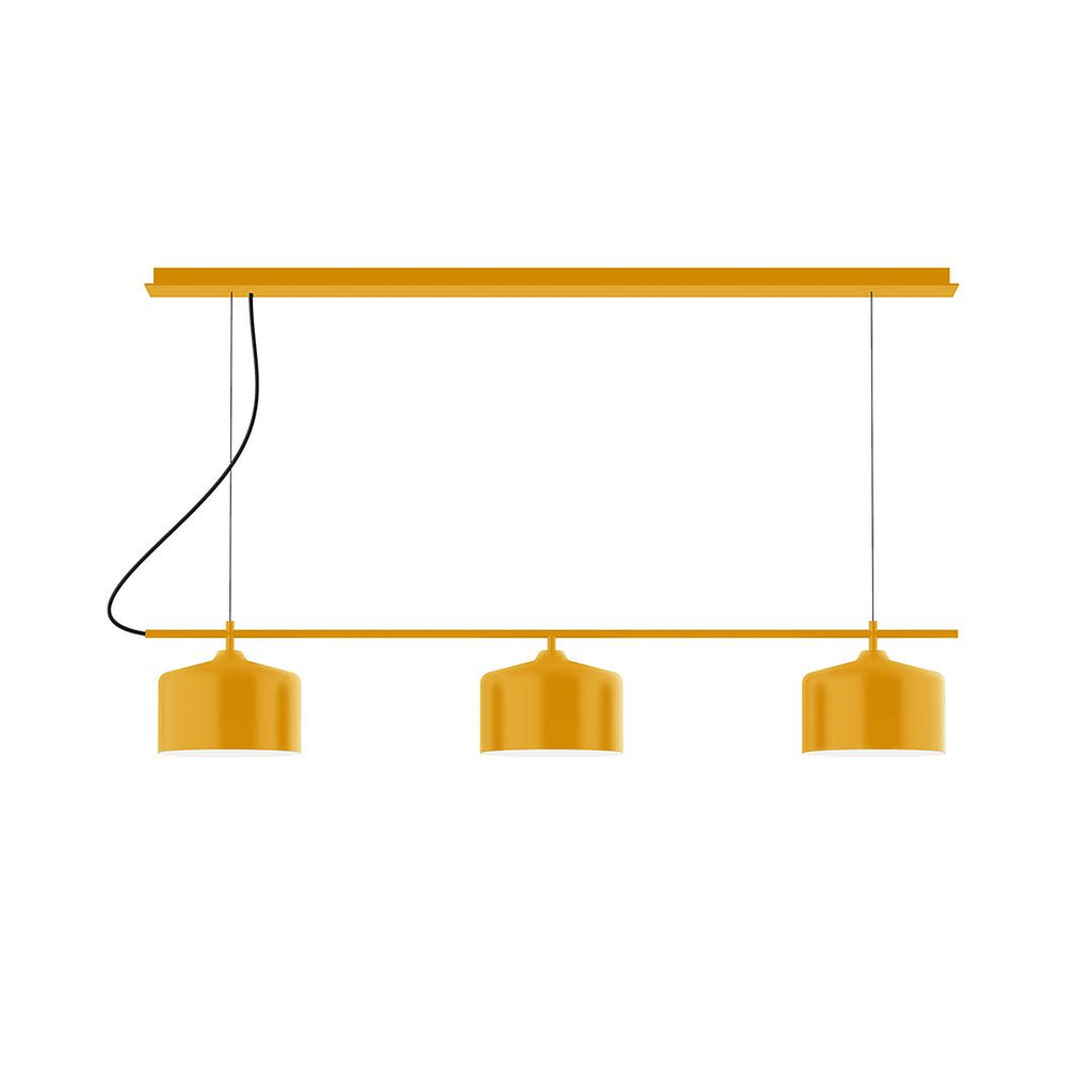 3-Light Linear Axis Chandelier, Bright Yellow - CHD419-21