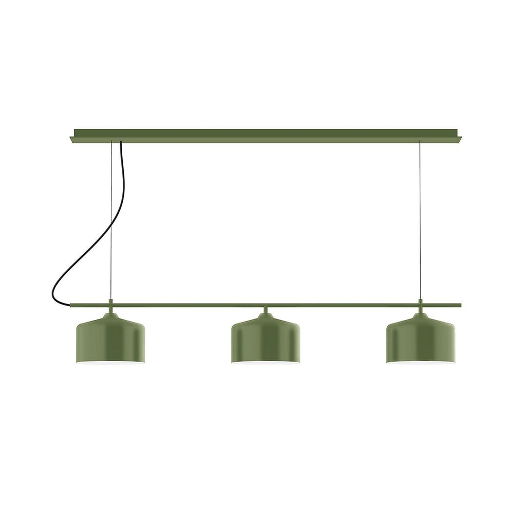 3-Light Linear Axis Chandelier, Fern Green - CHD419-22