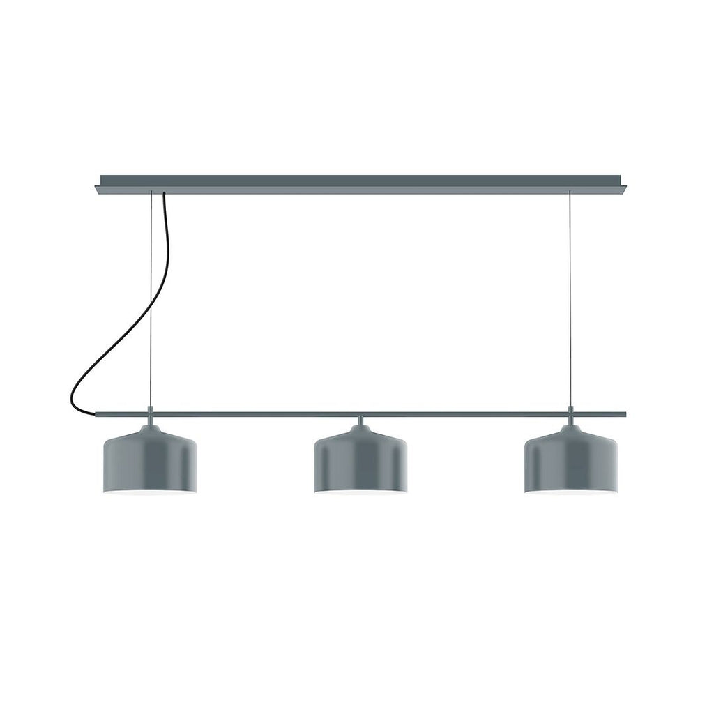 3-Light Linear Axis Chandelier, Slate Gray - CHD419-40