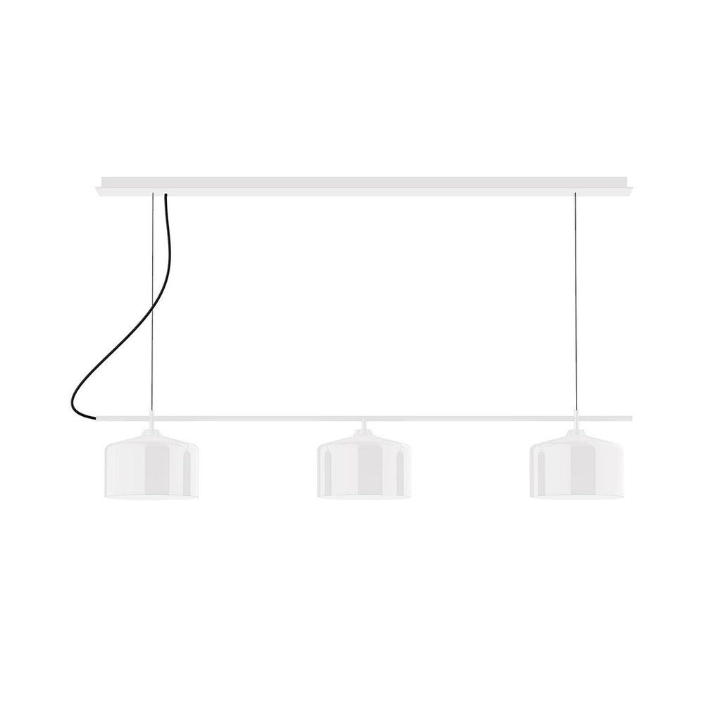 3-Light Linear Axis Chandelier, White - CHD419-44