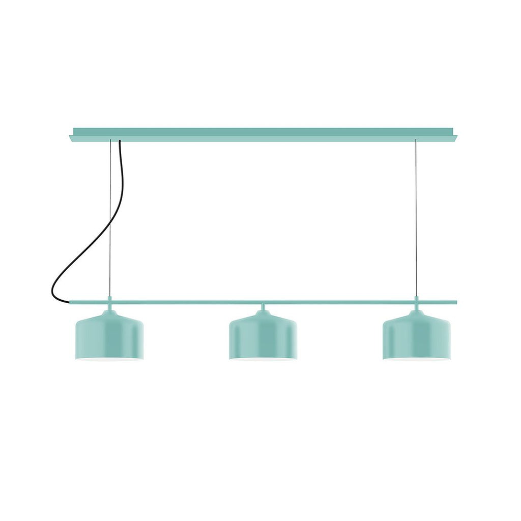 3-Light Linear Axis Chandelier, Sea Green - CHD419-48