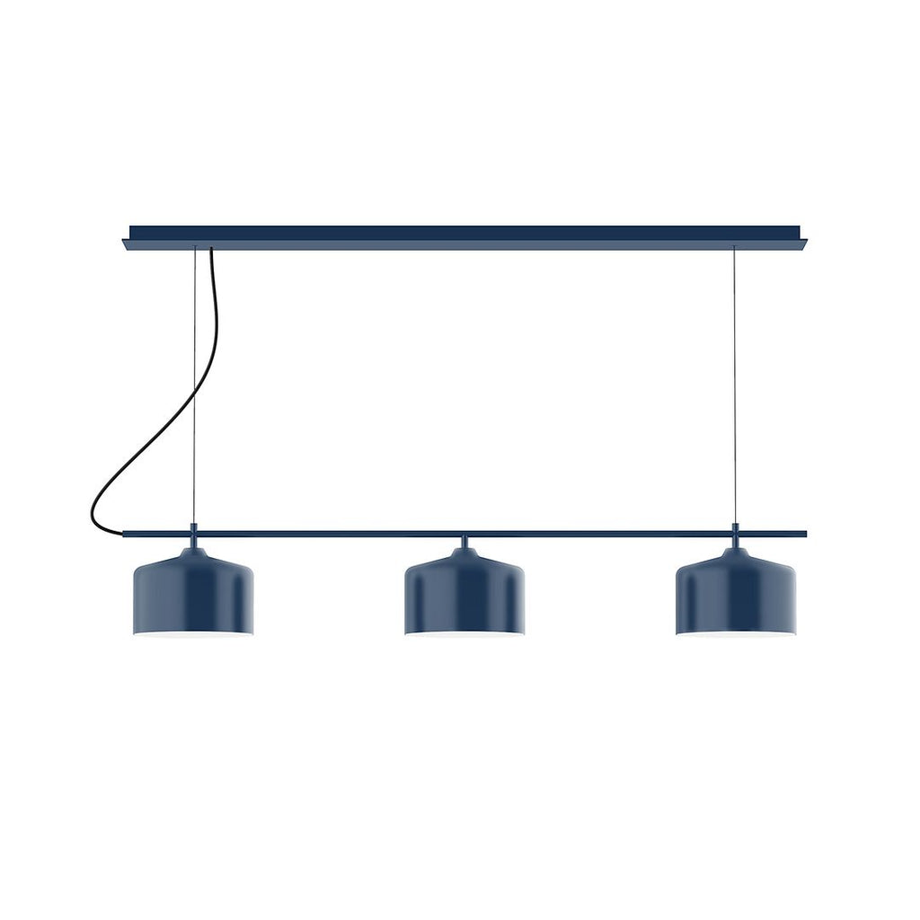 3-Light Linear Axis Chandelier, Navy - CHD419-50