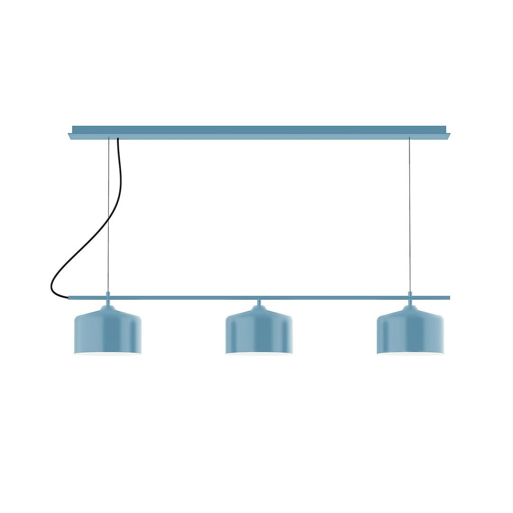 3-Light Linear Axis Chandelier, Light Blue - CHD419-54