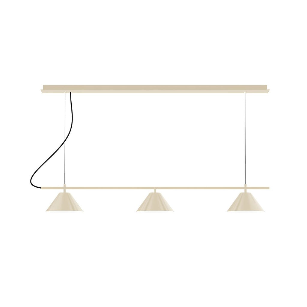 3-Light Linear Axis Chandelier, Cream - CHD421-16