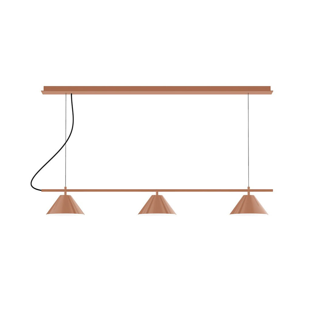 3-Light Linear Axis Chandelier, Terracotta - CHD421-19