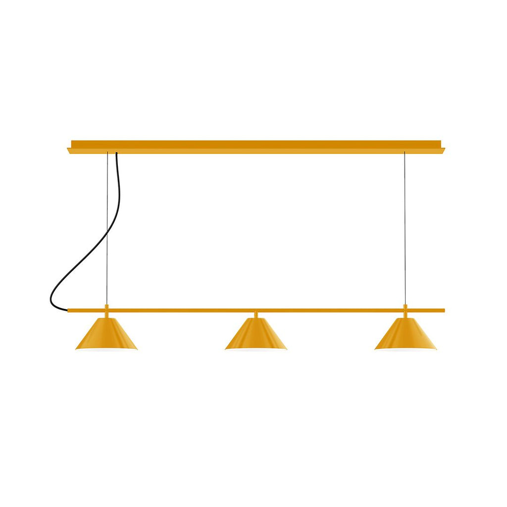 3-Light Linear Axis Chandelier, Bright Yellow - CHD421-21