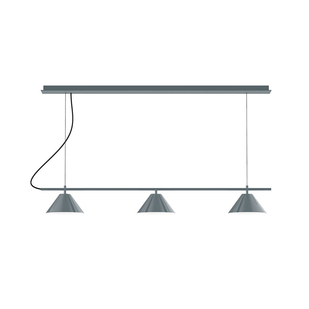 3-Light Linear Axis Chandelier, Slate Gray - CHD421-40