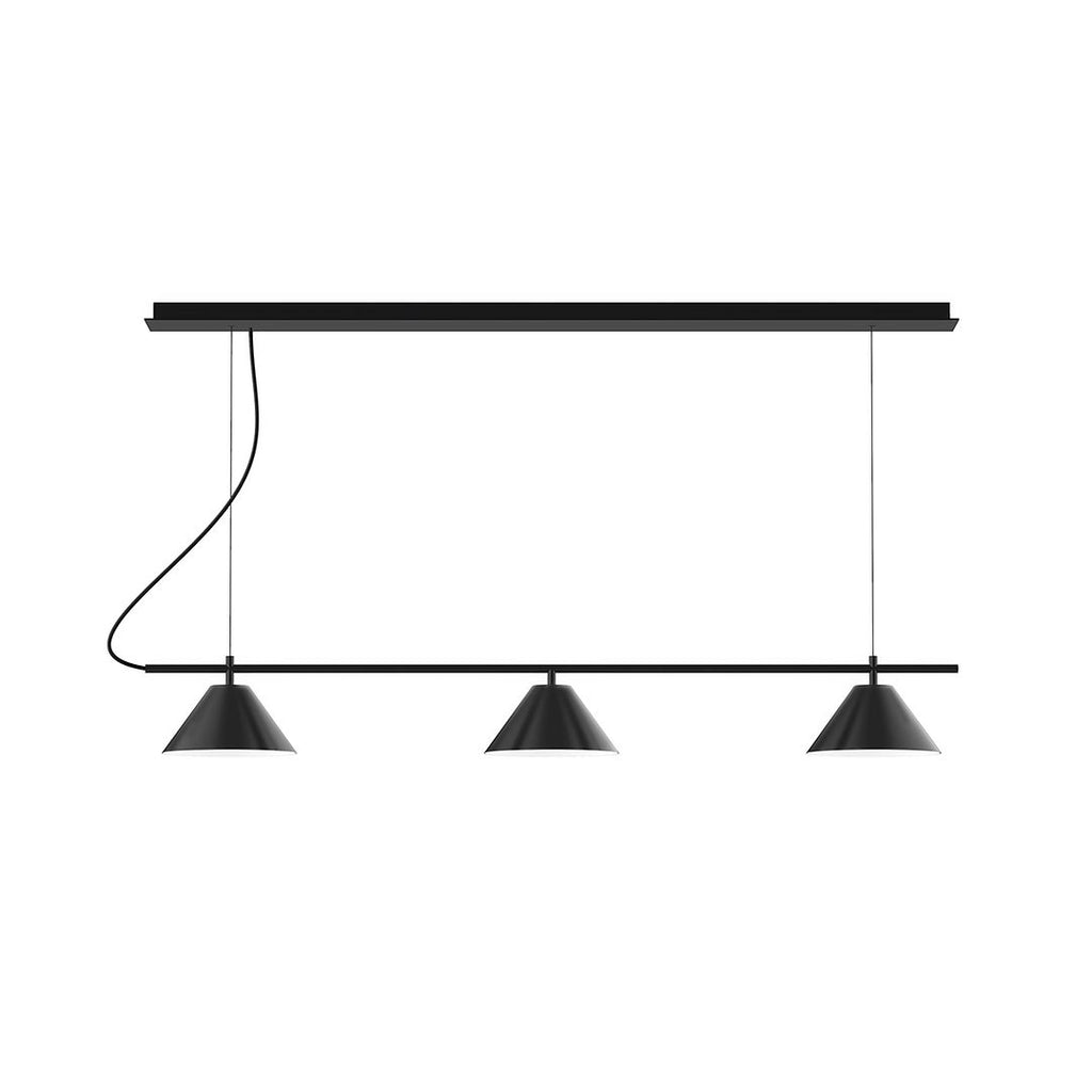 3-Light Linear Axis Chandelier, Black - CHD421-41