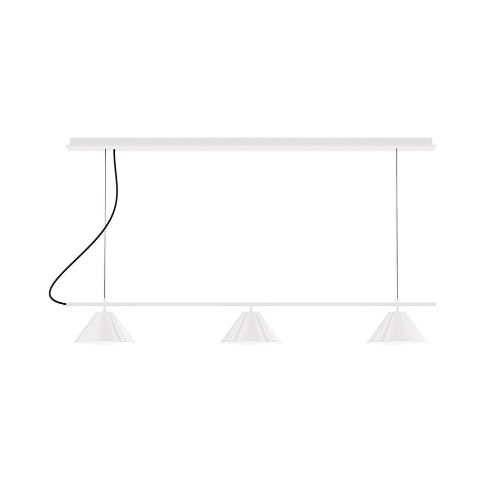 3-Light Linear Axis Chandelier, White - CHD421-44