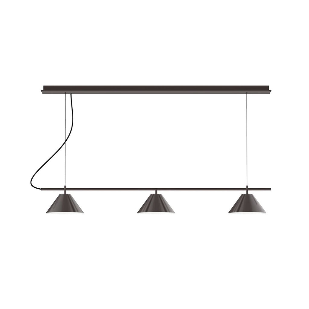 3-Light Linear Axis Chandelier, Architectural Bronze - CHD421-51