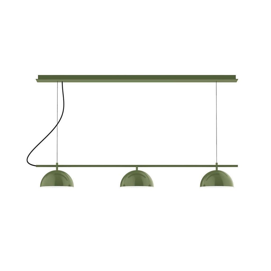 3-Light Linear Axis Chandelier, Fern Green - CHD431-22