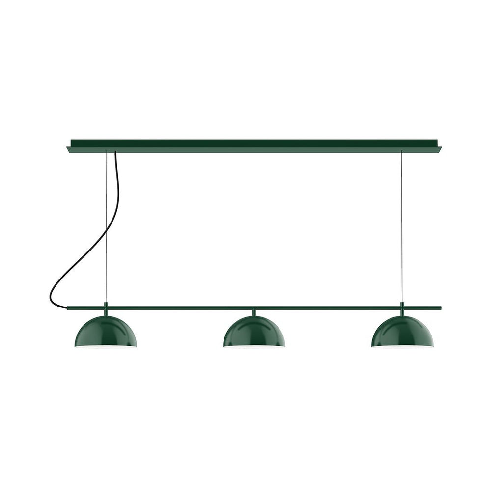 3-Light Linear Axis Chandelier, Forest Green - CHD431-42