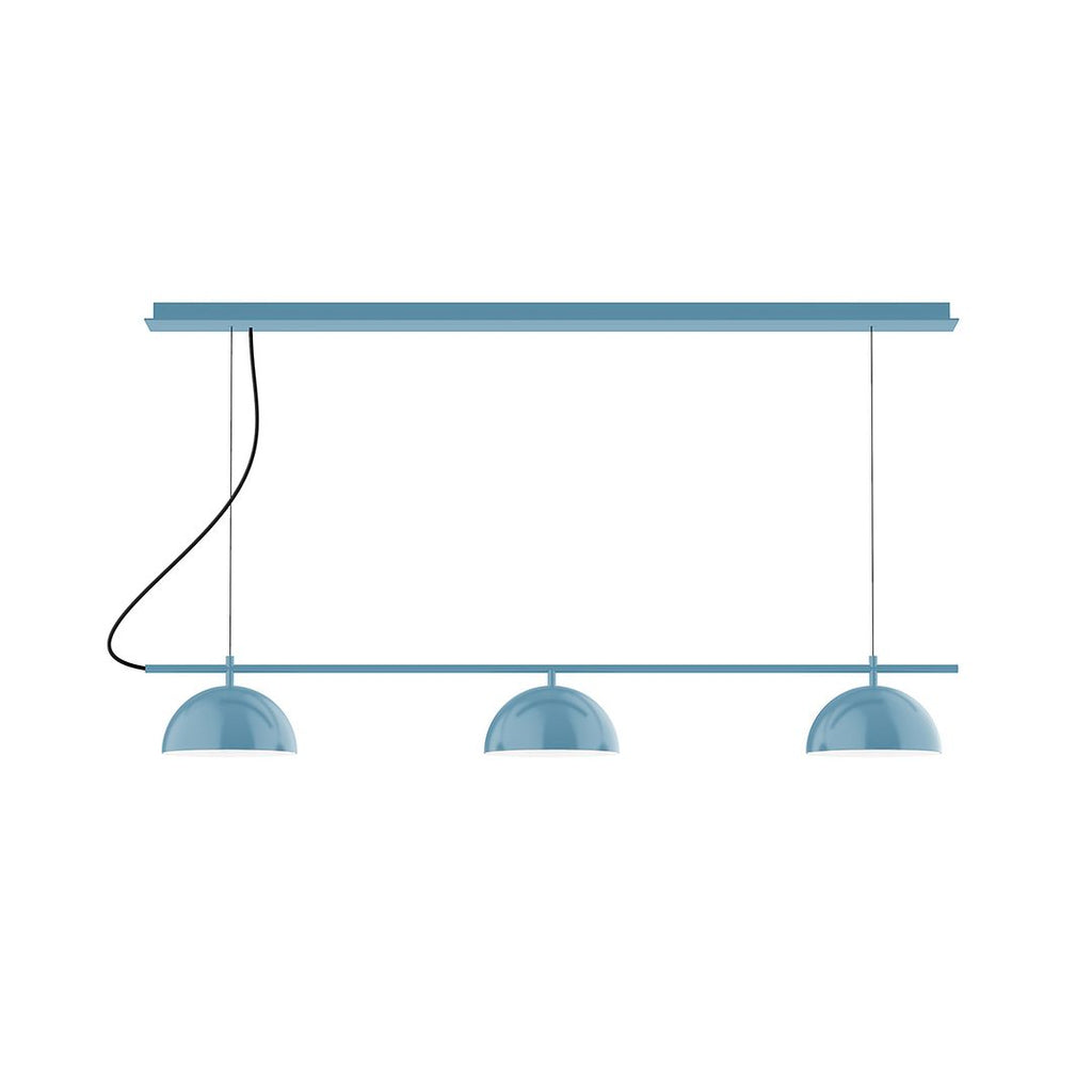 3-Light Linear Axis Chandelier, Light Blue - CHD431-54