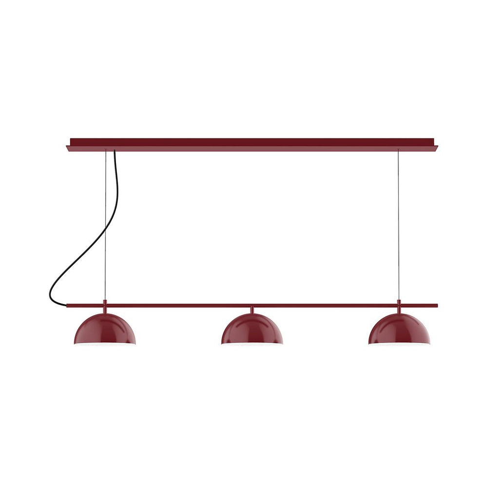 3-Light Linear Axis Chandelier, Barn Red - CHD431-55