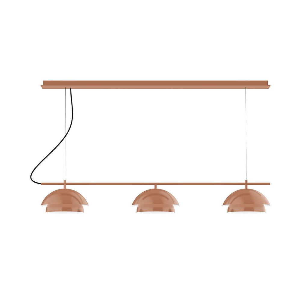 3-Light Linear Axis Chandelier, Terracotta - CHDX445-19