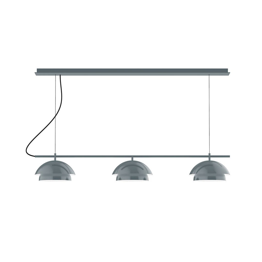 3-Light Linear Axis Chandelier, Slate Gray - CHDX445-40