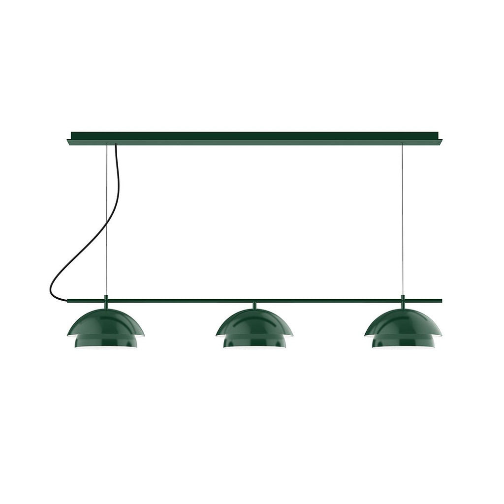 3-Light Linear Axis Chandelier, Forest Green - CHDX445-42