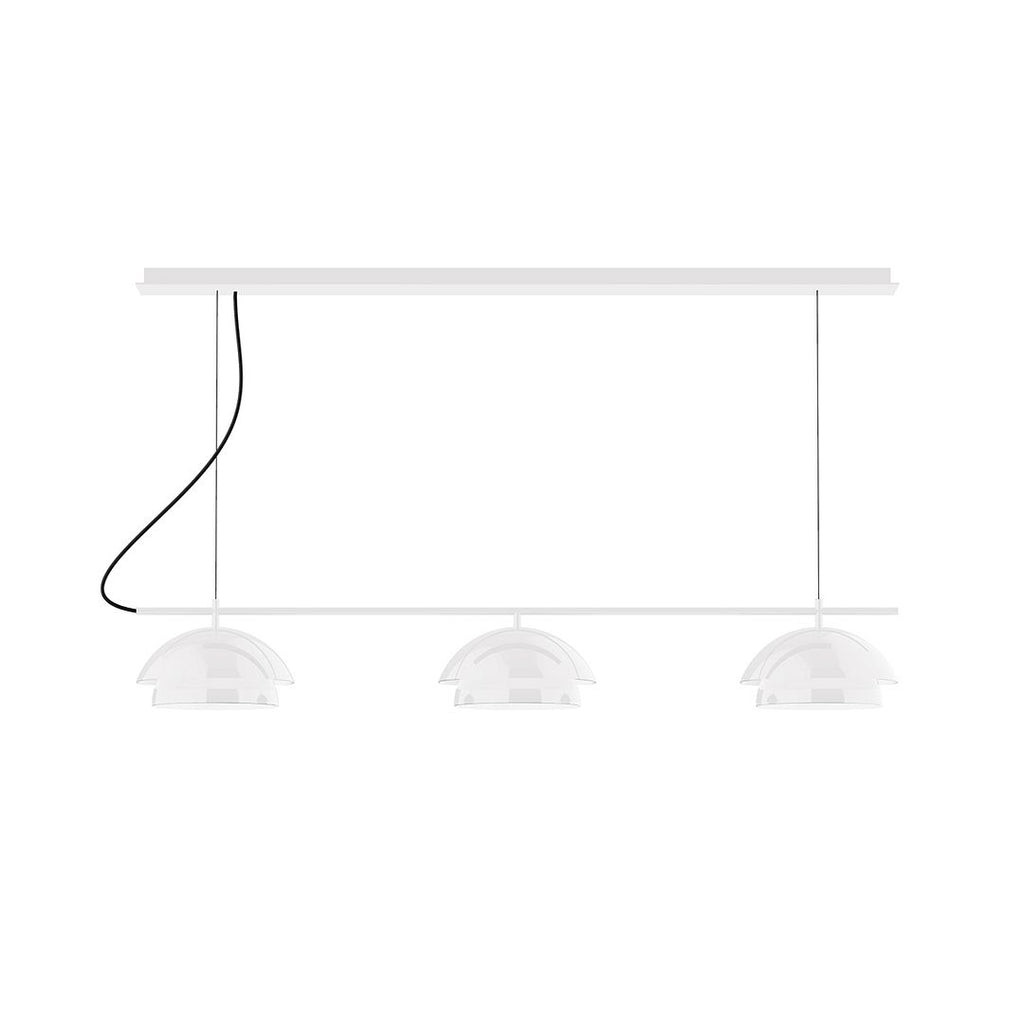 3-Light Linear Axis Chandelier, White - CHDX445-44