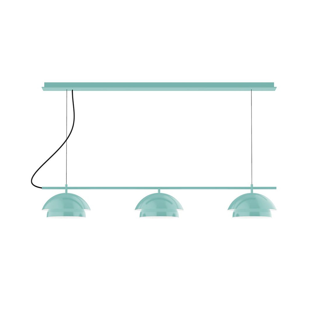 3-Light Linear Axis Chandelier, Sea Green - CHDX445-48