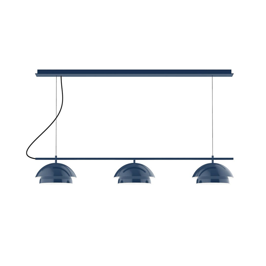 3-Light Linear Axis Chandelier, Navy - CHDX445-50