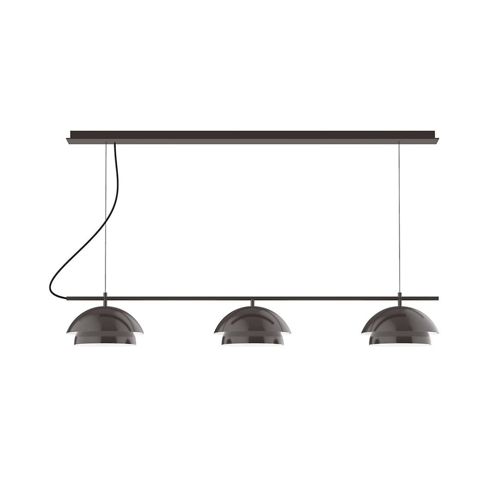 3-Light Linear Axis Chandelier, Architectural Bronze - CHDX445-51