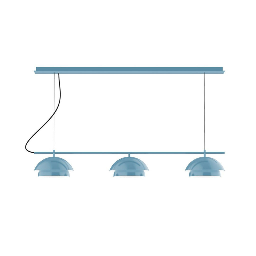 3-Light Linear Axis Chandelier, Light Blue - CHDX445-54