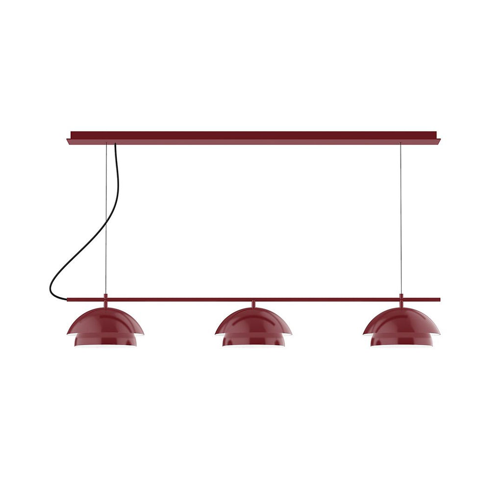 3-Light Linear Axis Chandelier, Barn Red - CHDX445-55