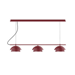 3-Light Linear Axis Chandelier, Barn Red - CHDX445-55