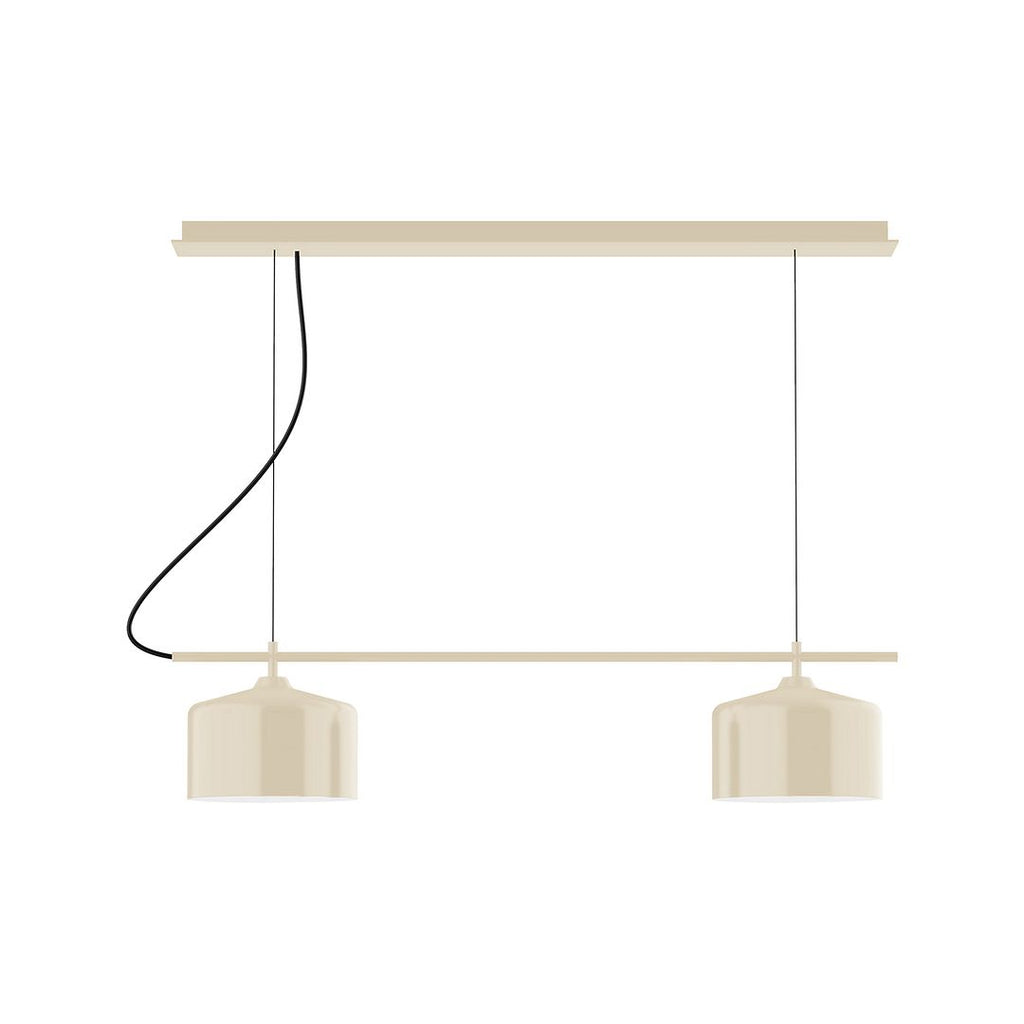 2-Light Linear Axis Chandelier, Cream - CHE419-16