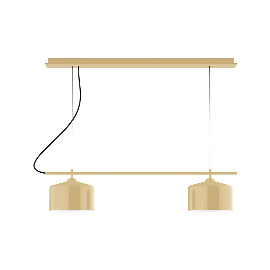 2-Light Linear Axis Chandelier, Ivory - CHE419-17