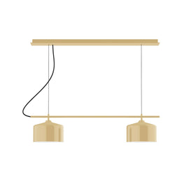 2-Light Linear Axis Chandelier, Ivory - CHE419-17