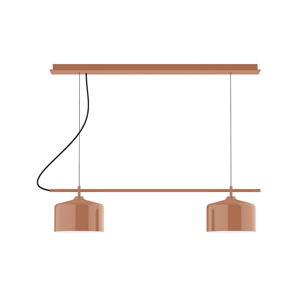 2-Light Linear Axis Chandelier, Terracotta - CHE419-19